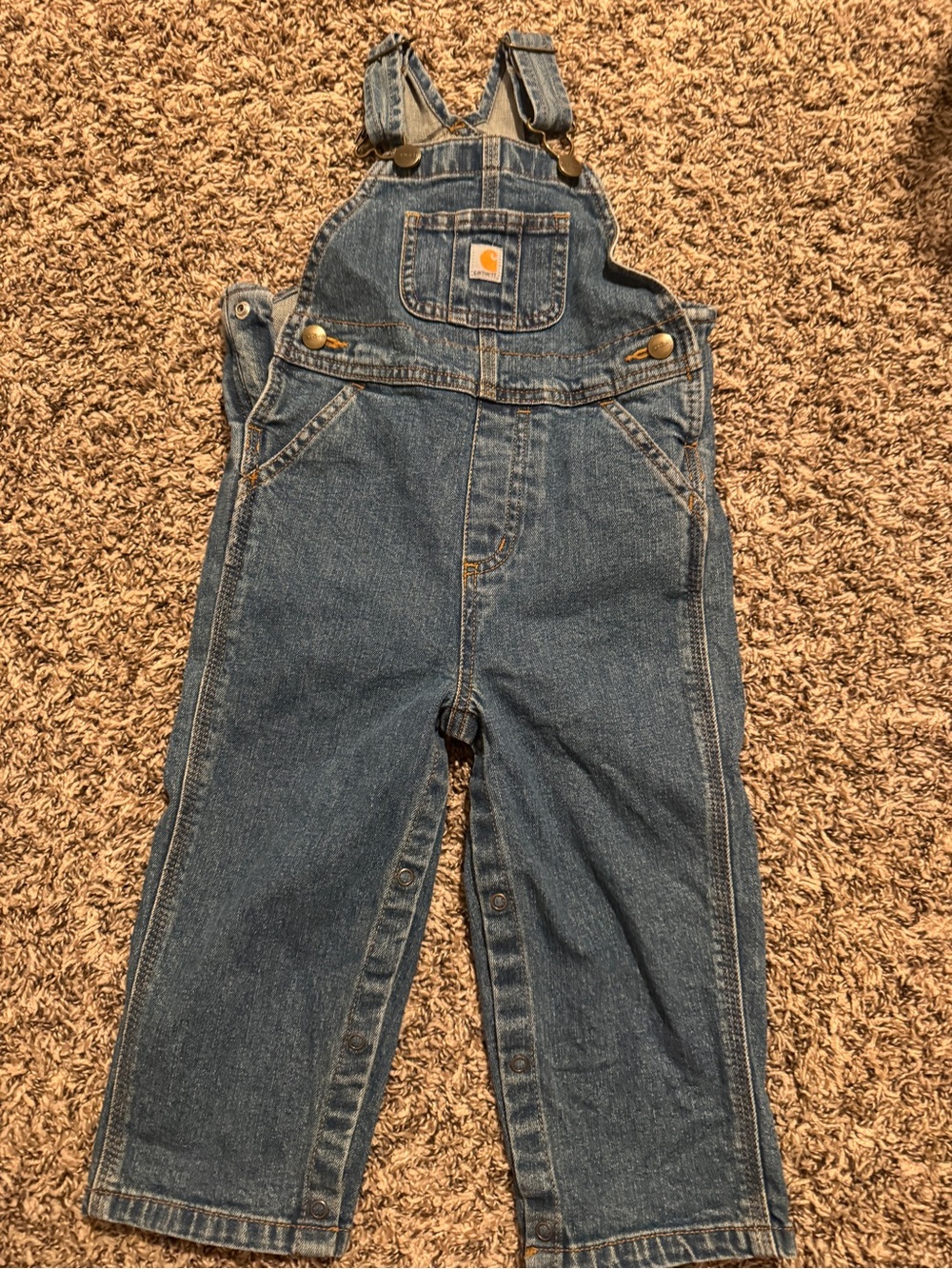 Carhartt Kids Blue Denim Overalls with Chest Pocket NWOT